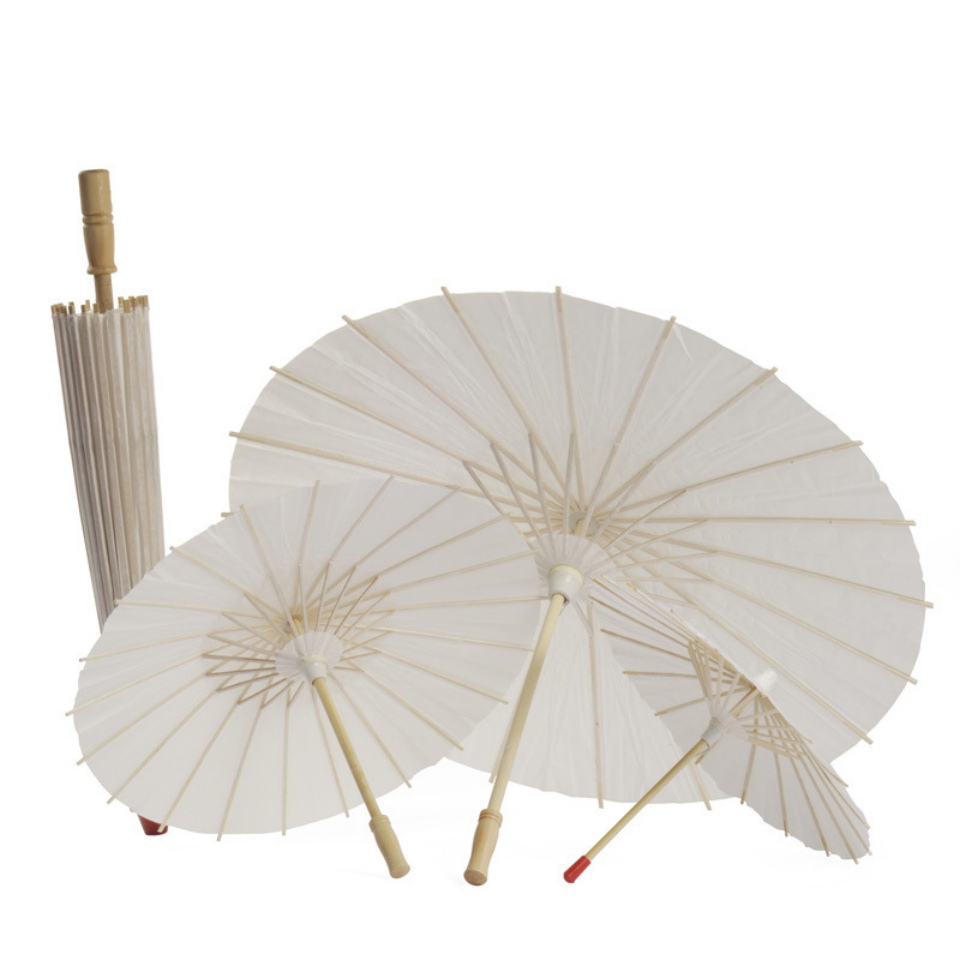 Wood Craft Paper Umbrella Custom DIY Hand-painted Blank Paper Umbrella Chinese Antique Umbrella