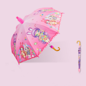 Kids Cute Umbrella Manufacturer Cartoon Children's Parent-child Umbrella Girl With Anti-drip Plastic Cover