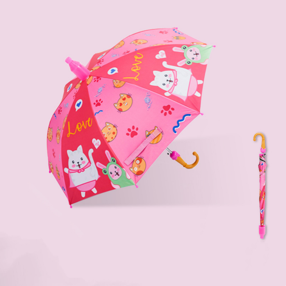 Kids Cute Umbrella Manufacturer Cartoon Children's Parent-child Umbrella Girl With Anti-drip Plastic Cover