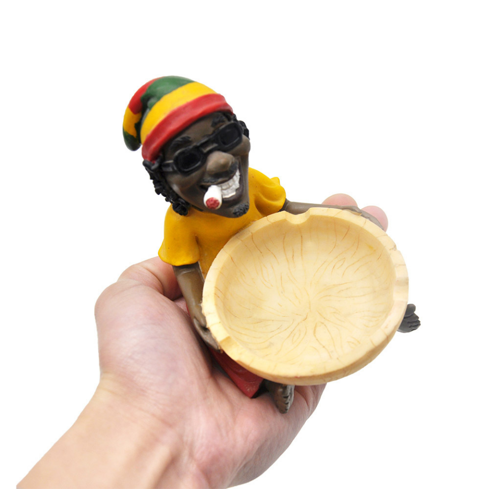 Novelty Unique Resin Ashtray Happy Funny Smoking Cigar Stand Ashtray Bob Marley Jamaican Cigarette Tobacco Rasta Ash Tray