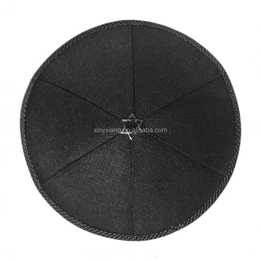 Factory Wholesale Six Panel Linen Kippah, Yarmulke, Satin Yarmulkes 6 Panels, Jewish wedding Bar