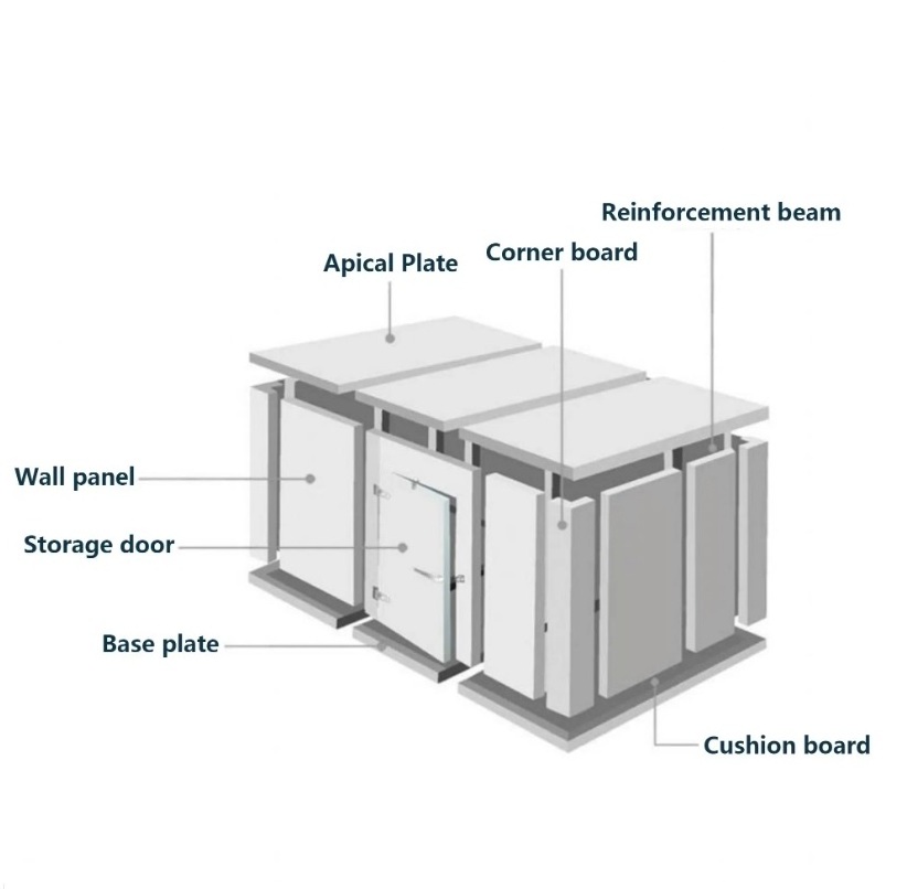 Commercial Cool Blast Freezer Equipment Cold Rooms Solar Powered Walk in Freezer Container for Vegetables and Meat