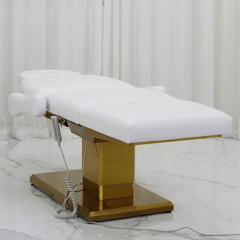 Factory direct High quality gold Electric Salon beauty bed multi-function Pedicure shampoo body massage one-piece massage table