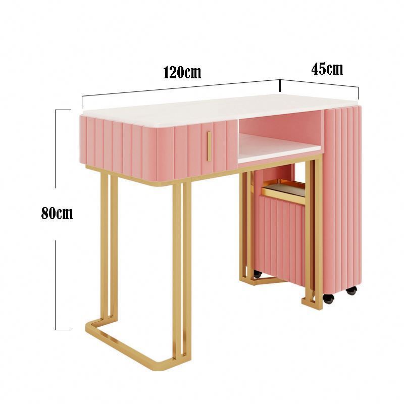 Nails Supplies Salon Bar Table Luxury Marble Manicure Furniture Desk Technician Portable Nail Table With Storage And Socket