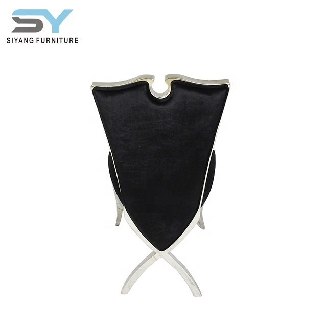 Furniture from china with prices metal cross back banquet chair black fabric dining chair for sale CY046