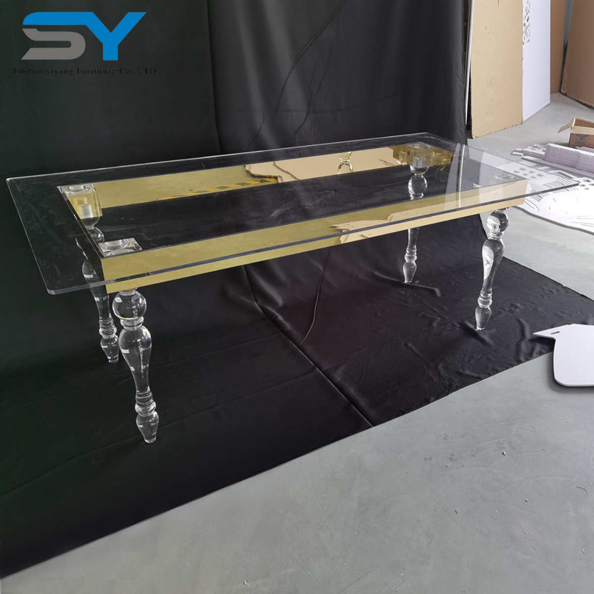 Modern Design Transparent Acrylic Ghost Dinning Tables For Sale Home Events Wedding Table