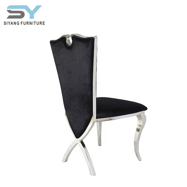 Furniture from china with prices metal cross back banquet chair black fabric dining chair for sale CY046