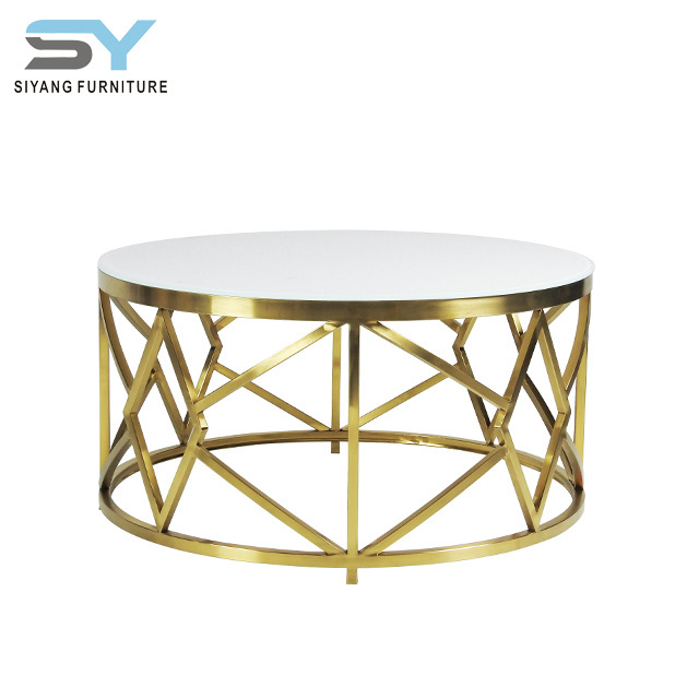 Smart furniture gold metal round table hippo coffee table for sale CJ002