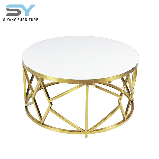 Smart furniture gold metal round table hippo coffee table for sale CJ002