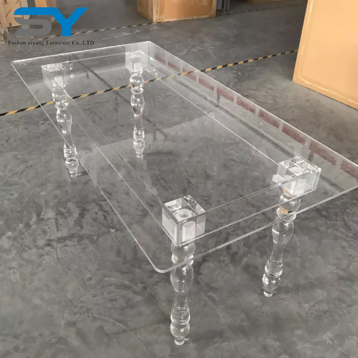 Modern Design Transparent Acrylic Ghost Dinning Tables For Sale Home Events Wedding Table