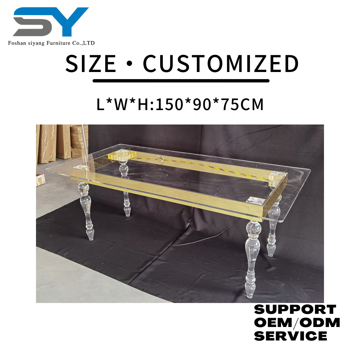 Modern Design Transparent Acrylic Ghost Dinning Tables For Sale Home Events Wedding Table