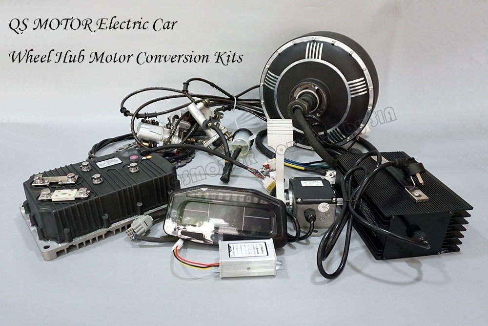 Dual 8000W 40kW Peak 96V 125KPH Brushless DC Gearless In Wheel Hub Motor Electric Hybrid Car Conversion Motor Kit