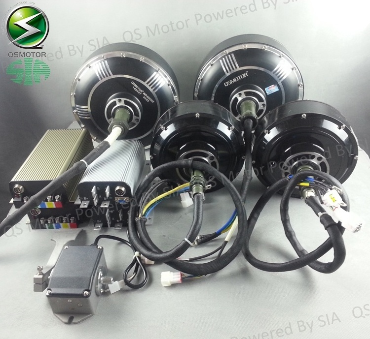 Dual 8000W 40kW Peak 96V 125KPH Brushless DC Gearless In Wheel Hub Motor Electric Hybrid Car Conversion Motor Kit