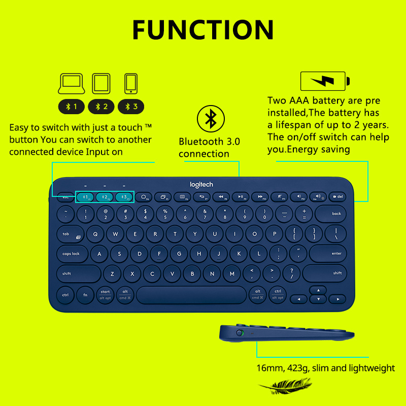 Wholesale Original Logitech K380 Portable Multi-Device Logitech EasySwitch Wireless Keyboard k380 logitech