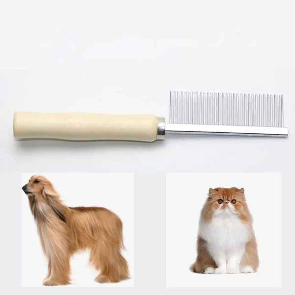 Wooden handle Pet Grooming Comb Dog Brush Pet Hair Grooming Stainless Steel Pin pet cleaning bathing