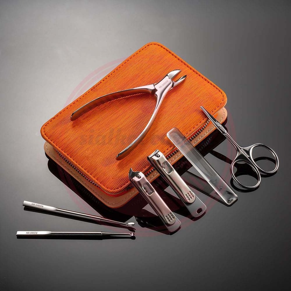 Manicure Set Pedicure Sets Cases\Leather Portable Travel Case for  Professional Stainless Steel 7 Pcs Nail Clipper Set