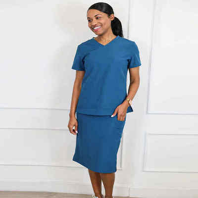 White scrub skirt sales