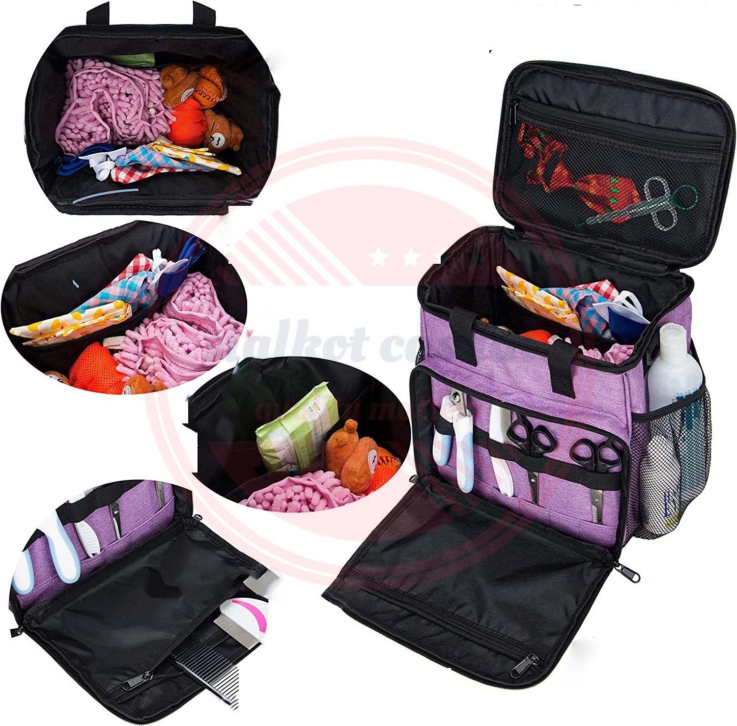 Professional Top Quality Dog and Cat Grooming Tools Daily Used Pet Grooming Bag with Pockets for Sale