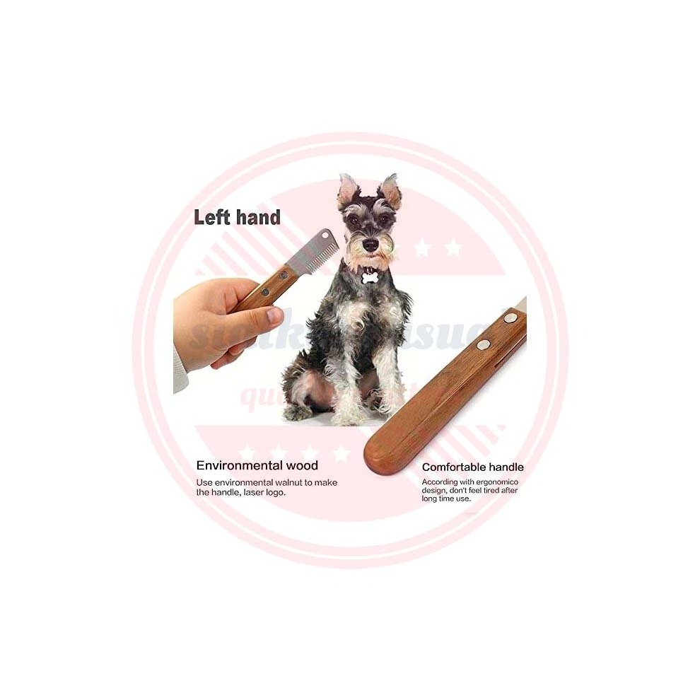 Dog knife stripping, Professional Dog Cat Pet Grooming Stripping Tool with Wooden Handle for daily Use