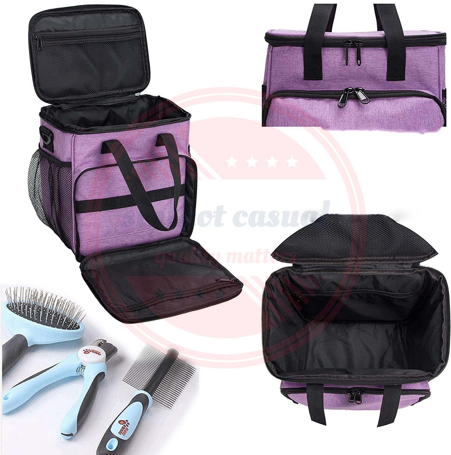 Professional Top Quality Dog and Cat Grooming Tools Daily Used Pet Grooming Bag with Pockets for Sale