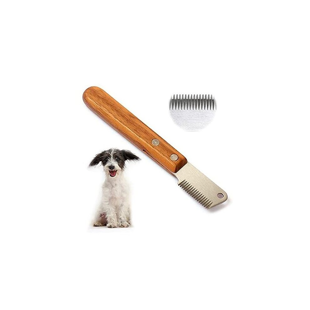 Dog knife stripping, Professional Dog Cat Pet Grooming Stripping Tool with Wooden Handle for daily Use