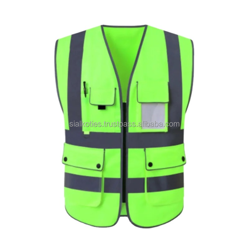 Security saftey Jacket Construction High Visibility Multi Pockets Colourful Reflective Safety jacket