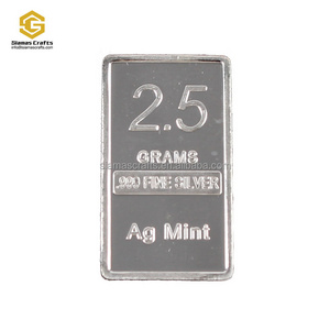 Custom fine pure solid silver 999 pure 5 grains 1 gram 2.5 gram 5 gram 1/10 oz 1/4 oz 1/2 1oz round coins bullion bars