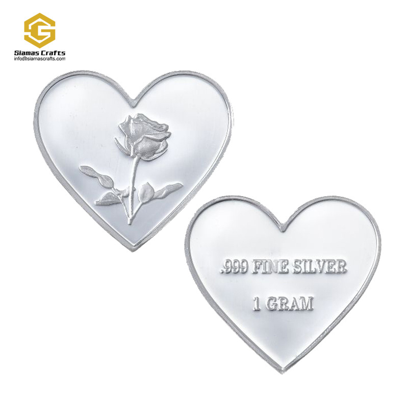 Custom fine pure solid silver 999 pure 5 grains 1 gram 2.5 gram 5 gram 1/10 oz 1/4 oz 1/2 1oz round coins bullion bars