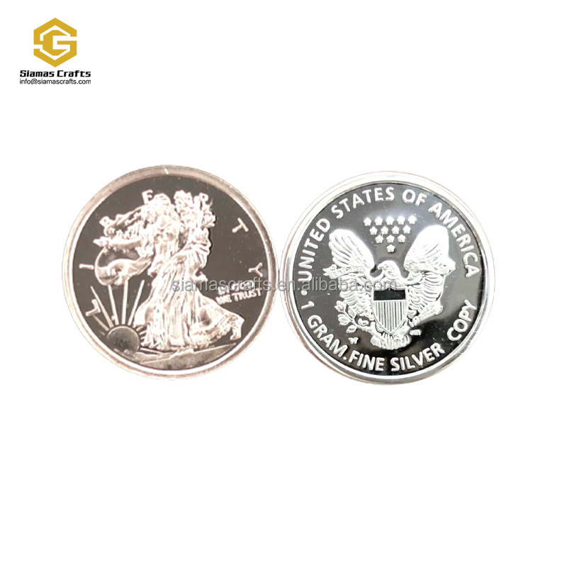 1 gram precious metal .999 pure silver bullion bars rounds coin for sale