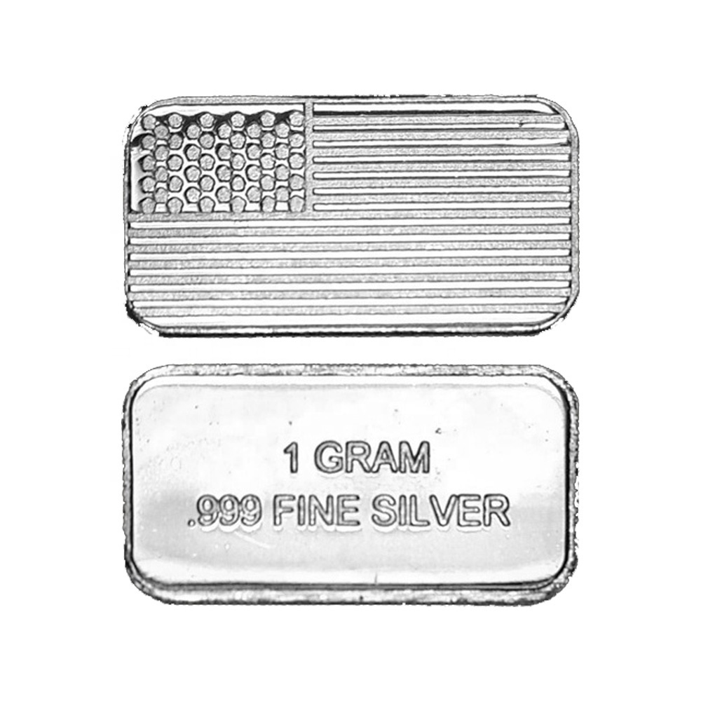 1 Gram Pure Fine  .999 Bullion Silver Bar