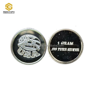 1 gram precious metal .999 pure silver bullion bars rounds coin for sale