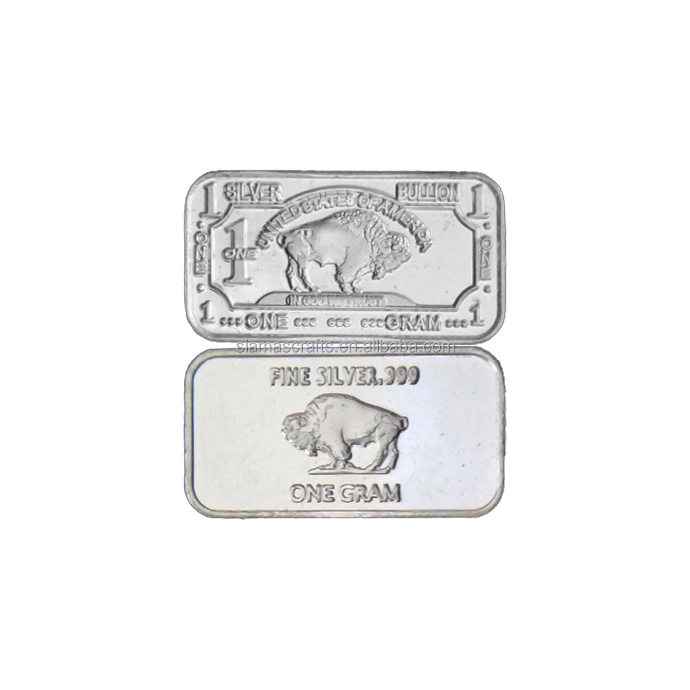 1 Gram Pure Fine  .999 Bullion Silver Bar