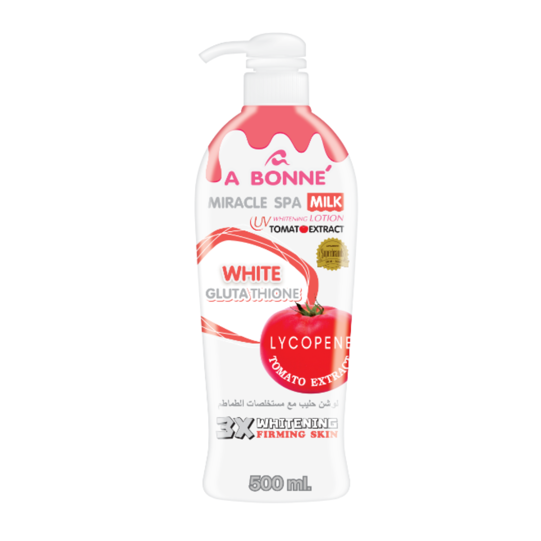 A BONNE MIRACLE SPA MILK  LOTION  TOMATO EXTRACT 500ml ORIGINAL FROM THAILAND