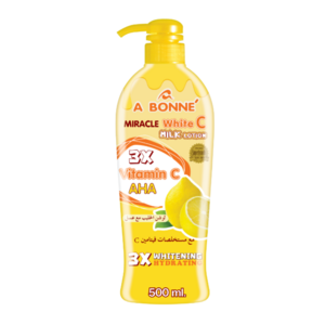 A BONNE MIRACLE WHITE C MILK LOTION Extra AHA 500ml. Orginal From Thailand