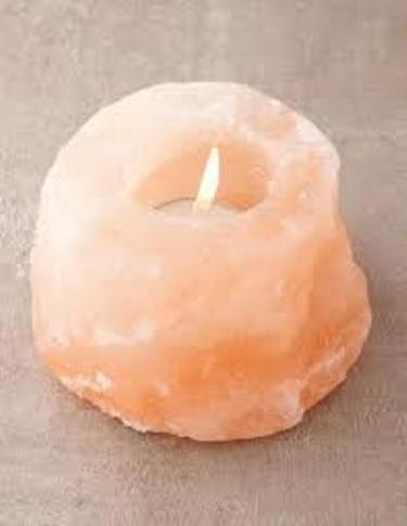 Best Dholki Shape Salt Candle Holed In White Color Himalayan Salt Candle Holder For Sale-Sian Enterprises