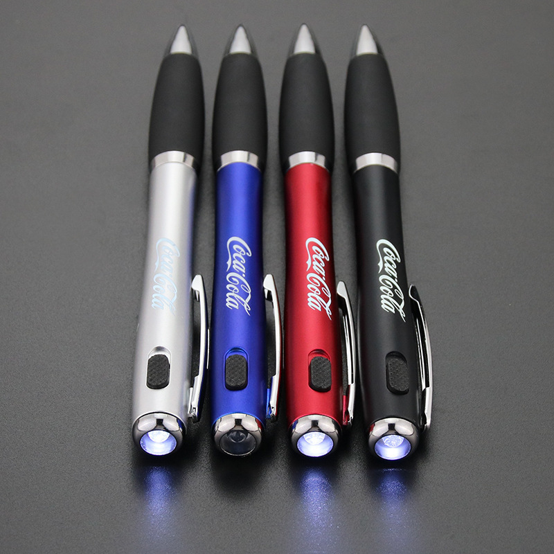 Hot Selling LED Light Ballpoint Pen with Flashlight Customized Logo Promotional Light Ball Pens