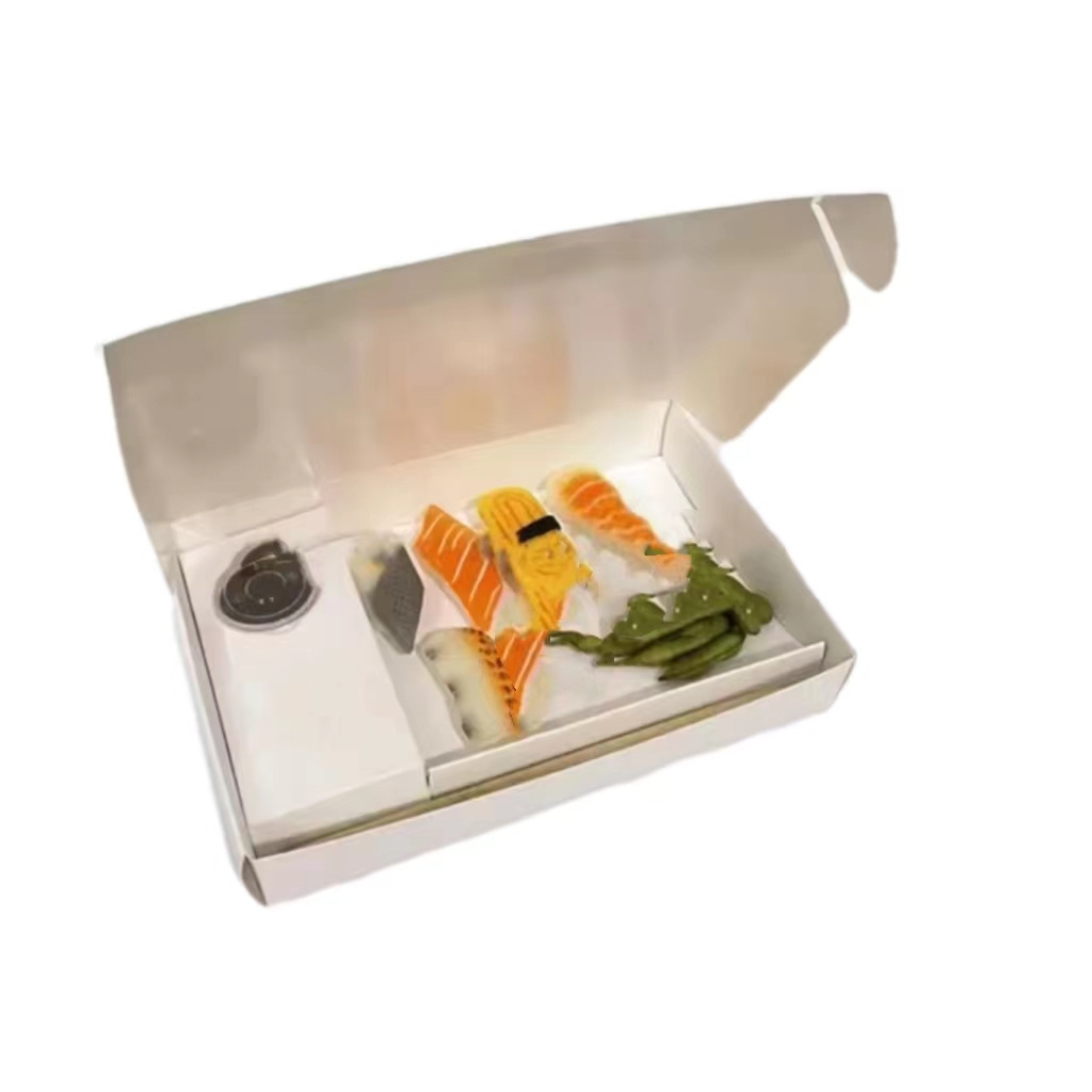 Sushi Packing Box with Compartment Bento Lunch Paper Eco Friendly Food Grade Custom Design Takeaway Japanese Disposable OEM