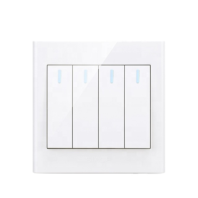 British Standard 250V 10A 4 gang 1 way 2 way wall switch