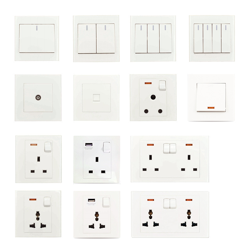 British Standard 250V 10A 4 gang 1 way 2 way wall switch