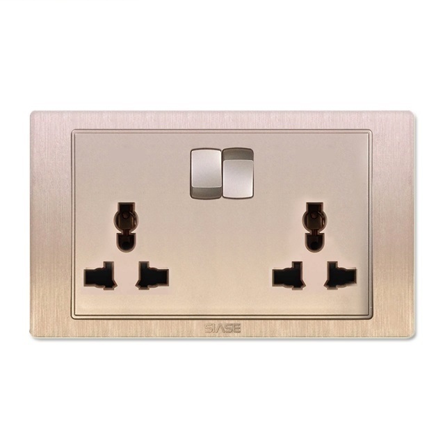 AC power 13a double uk gold socket switch