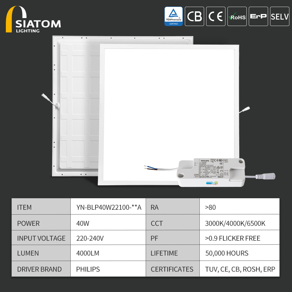 Led Panel Led 600*600mm 40W LED Panel Flicker Free With EMC Driver TUV Approved