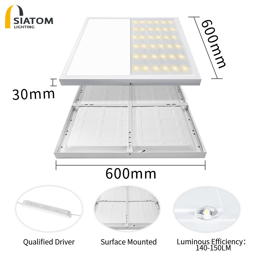 High Brightness 3000K 6500K 60x60 Led Light Panel Ceiling Surface Mound Backlit 6500K Lighting