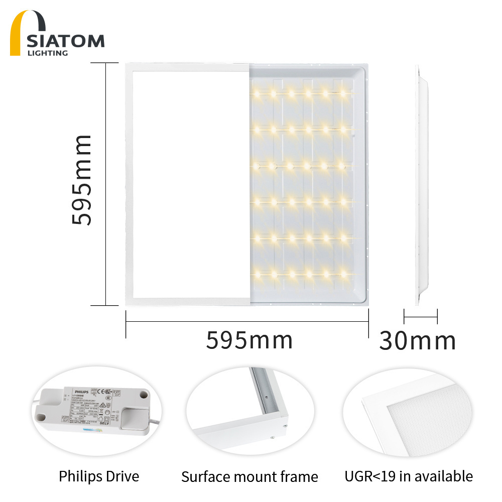 Ultra Slim 60x60 Dimmable LED Flat Panel Light Aluminum Frame Backlight for Home Office Ceiling Lights