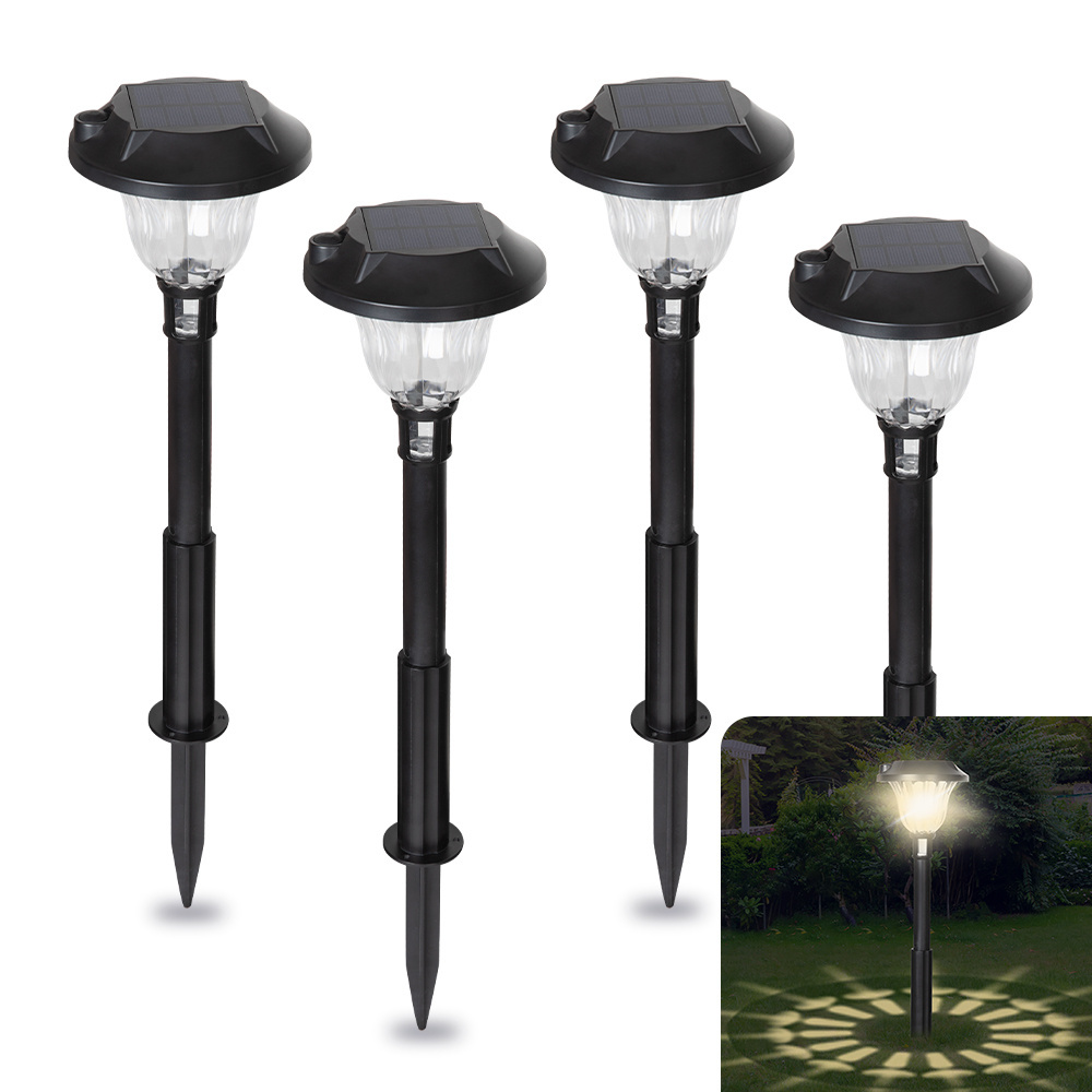 solar light outdoor water proof garden flower light 4 pack artificial rose solar garden stake lights