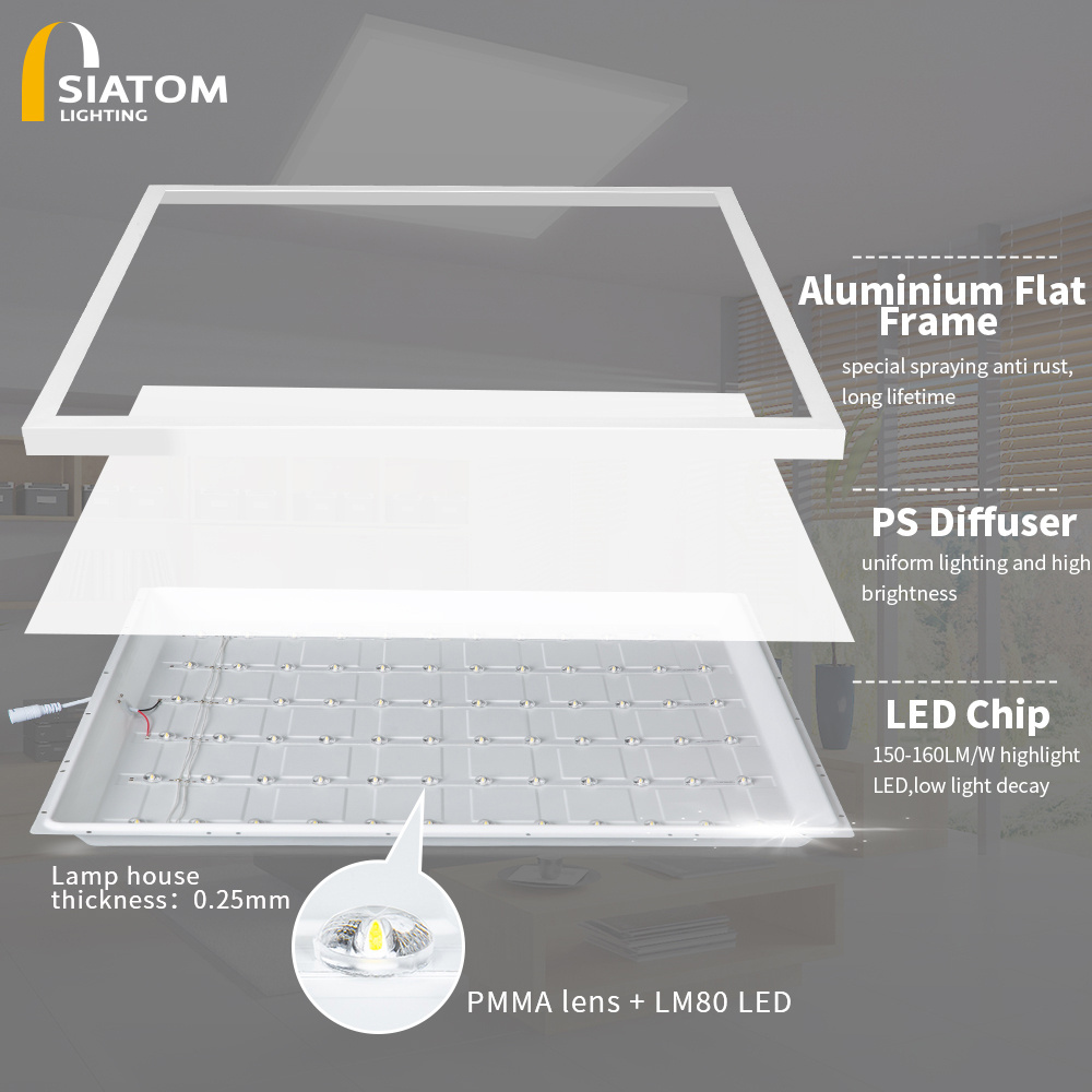 High Brightness 3000K 6500K 60x60 Led Light Panel Ceiling Surface Mound Backlit 6500K Lighting