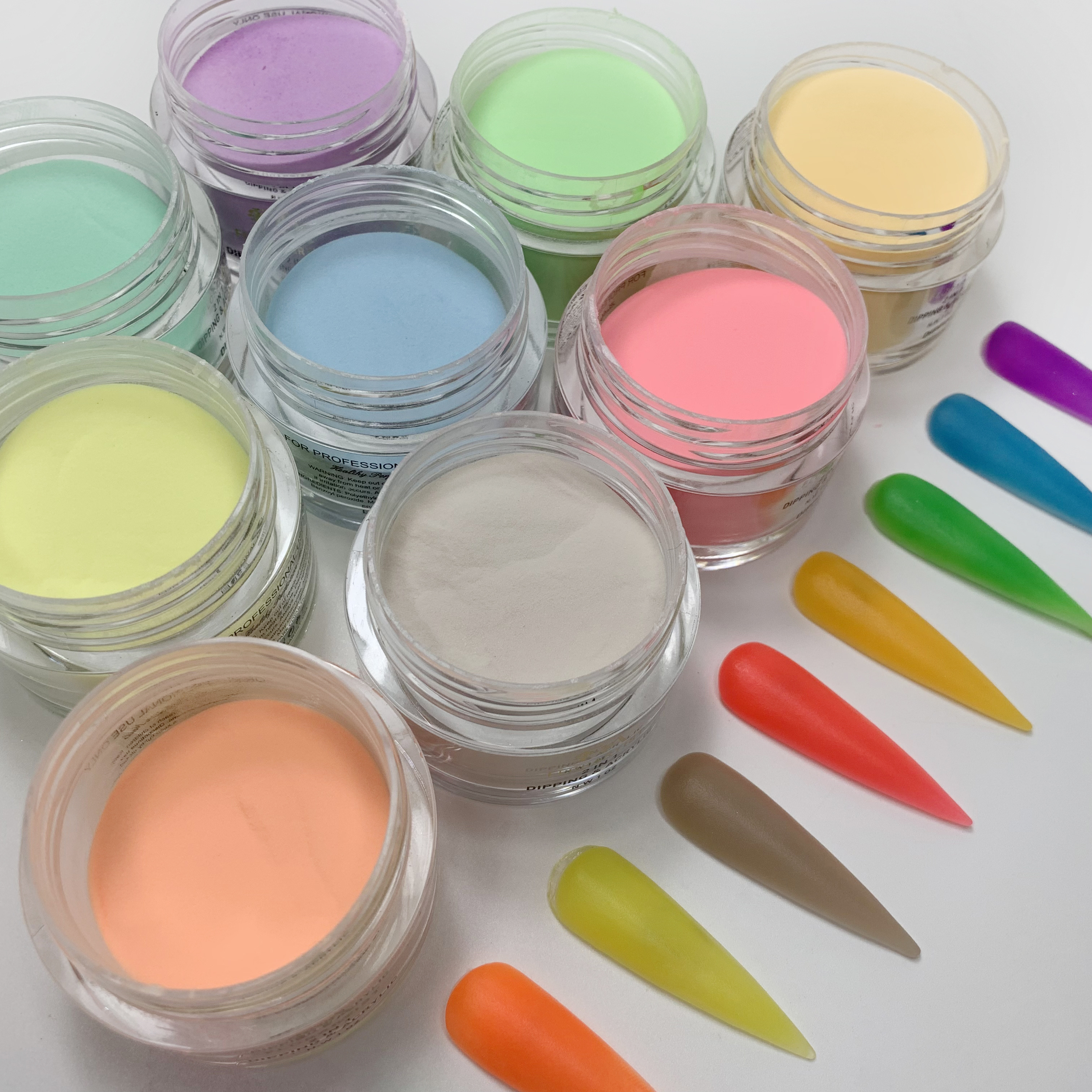 100% Manufacturer Custom Logo 4 IN 1 Neon Pigment Dip Powders Kit Nail Glow In The Dark Acrylic Nail Powder