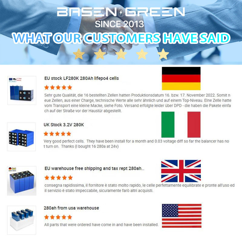 Basen Green 6000 Deep NEW Cycle 3.2V 150ah 280ah Lifepo4 Battery Akku Cell 50ah 100ah 200ah 300ah Lithium Ion Battery Packs