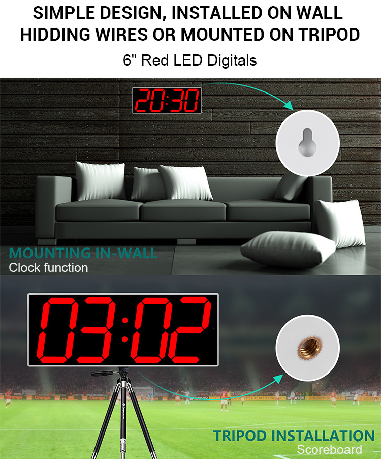 Large LED WIFI NTP Digital Wall Clock With Countdown Timer Remote Control