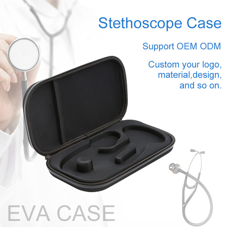 Custom Travel Waterproof Protective Carrying Zipper Hard EVA Stethoscope Case Nurse Stethoscope Bag