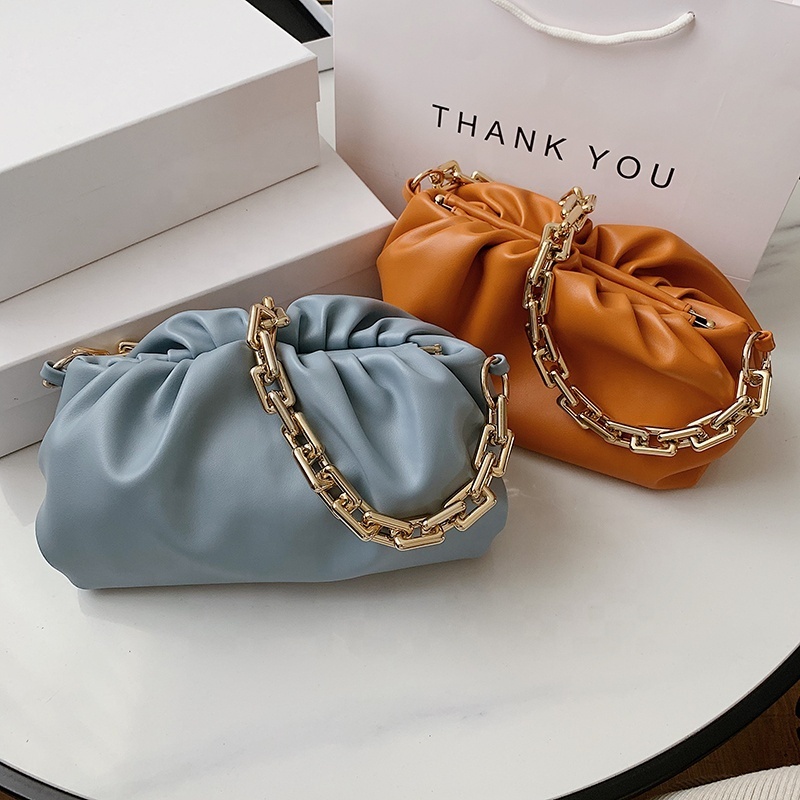 Shoulder Bags Women Designer Cloud Clutch Bag Hot Fashion Ladies Thick Chain Shoulder Bag Soft PU Women Handbag Tote Ladies